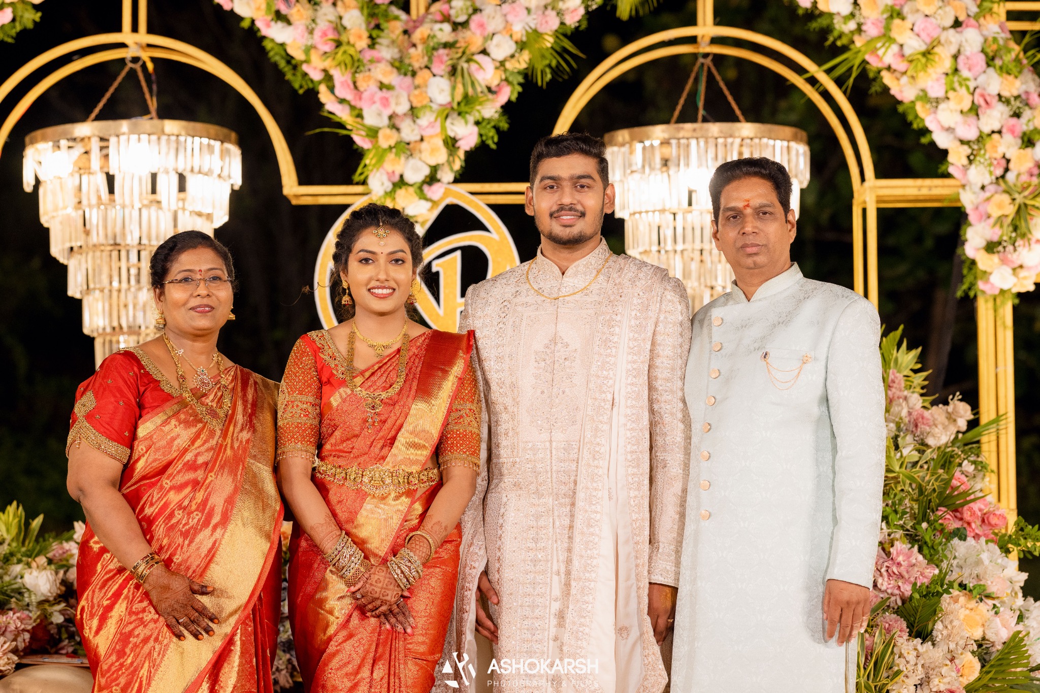 Karthik and Priya together with their parents